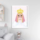 Ver imagem 2 de Quadro Nossa Senhora Aparecida Baby Rosa 24x18cm - com vidro:Madeira preta