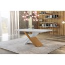 Ver imagem 3 de Mesa 180cm Tampo MDF Canto Reto Valentina Marrom/Imbuia/Off White
