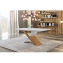 Ver imagem 3 de Mesa 180cm Tampo MDF Canto Reto Valentina Marrom/Imbuia/Off White