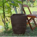 Ver imagem 2 de Vaso Planta 45x35 Moderno Trapézio Polietileno - MARROM MADEIRA 015