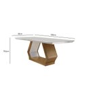 Ver imagem 2 de Mesa 180cm Tampo MDF Canto Reto Rubi Marrom/Imbuia/Off White
