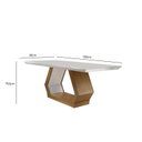 Ver imagem 2 de Mesa 180cm Tampo MDF Canto Reto Rubi Marrom/Imbuia/Off White