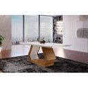 Ver imagem 3 de Mesa 180cm Tampo MDF Canto Reto Rubi Marrom/Imbuia/Off White