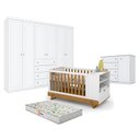 Ver imagem 1 de Quarto de Bebê Americano 6 Portas Com berço Multifuncional Bkids Branco Freijó Eco Wood - Matic - He