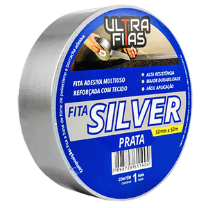 Fita Adesiva Multiuso Silver Tape 50 Mm X 50 Metros - Cinza
