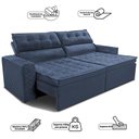 Ver imagem 3 de Sofá Retrátil e Reclinável 2,30m Cama Inbox Belém Tecido Velusoft Azul