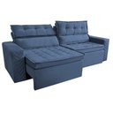 Ver mais imagens de Sofá Retrátil e Reclinável 2,30m Cama Inbox Belém Tecido Velusoft Azul