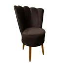 Ver imagem 1 de Cadeira Poltrona Decorativa Pétala Veludo Luxo Premium Pés Retrô Palito Sala Quarto e Penteadeira:ma