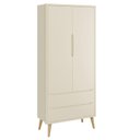 Ver imagem 3 de Jogo de Quarto Infantil Theo Guarda Roupa 2 Portas e Cômoda 3 Gavetas Areia Fosco com Pés Madeira