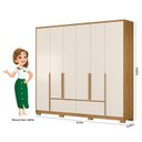 Ver mais imagens de Guarda-Roupa Casal 6 Portas 4 Gavetas com Pés Denver Freijo e Off White