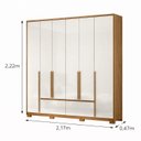 Ver imagem 3 de Guarda-Roupa Casal 6 Portas 4 Gavetas com Pés Denver Freijo e Off White