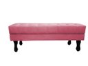 Ver imagem 3 de Recamier Luis Xv Capitonê Retrô 100cm Suede Rosa Pés Madeira Ms Decor