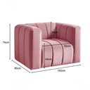 Ver imagem 3 de Poltrona Mona Suede Encosto Alto Espuma D28 Rosa 280 Bella Decor