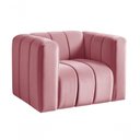 Ver imagem 1 de Poltrona Mona Suede Encosto Alto Espuma D28 Rosa 280 Bella Decor