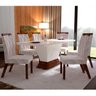 Conjunto Sala de Jantar Mesa Tampo MDF/Vidro e 6 Cadeiras Esmeralda Leifer - 1