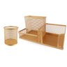 Porta Caneta Treco Lápis Post It Multiuso Home Office Luxo - Kit 3 Dourado - 1