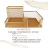 Porta Caneta Treco Lápis Post It Multiuso Home Office Luxo - Kit 3 Dourado - 4