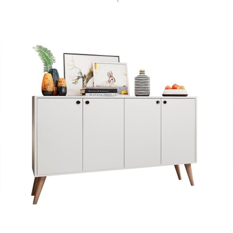 Aparador Buffet Retro para Sala de Estar 4 Portas Lituânia Casa Mobília Movelaria