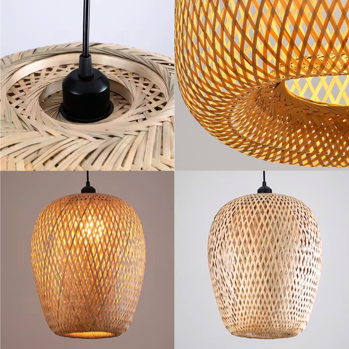 Luminária Lustre 28cm Pendente Teto Bambu Kjdd-e-640-b1 - 3