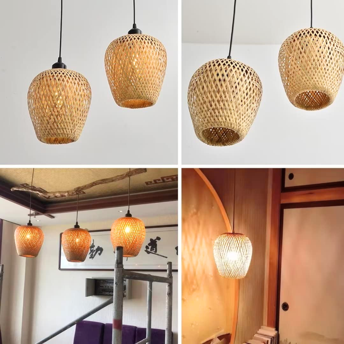 Luminária Lustre 28cm Pendente Teto Bambu Kjdd-e-640-b1 - 7