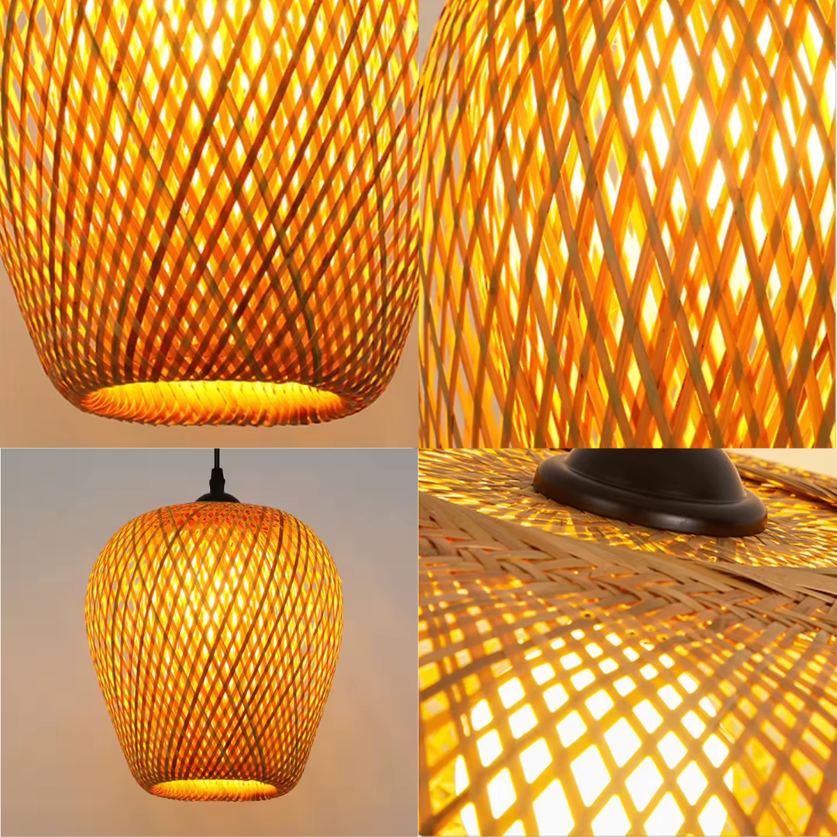 Ver mais imagens de Luminária Lustre 28cm Pendente Teto Bambu Kjdd-e-640-b1