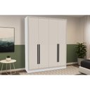 Ver imagem 1 de Guarda Roupa Casal 4 Portas e 4 Gavetas Valência Branco/creme - Politorno