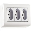 Ver imagem 1 de Caixa de Sobrepor com 3 Tomadas 2p+t 10 a 250 V Tramontina Lizflex Branca Tramontina