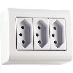 Caixa de Sobrepor com 3 Tomadas 2p+t 10 a 250 V Tramontina Lizflex Branca Tramontina - 1