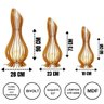 Abajur Grande de Chão ANA MARIA MDF Luminária -:MDF CRU/Kit com 3 - 90x28cm, 75x23cm e 60x18cm - 5