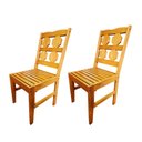 Ver imagem 2 de Conjunto 2 Cadeiras Sala de Jantar Madeira Maciça Design Colmeia Envernizada Mel