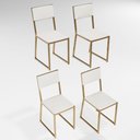 Ver imagem 1 de Kit 4 Cadeiras Para Cozinha Estofada Industrial Riviera Dourada Don Castro Decor Riviera Industrial