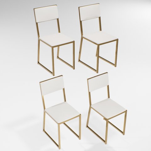 Kit 4 Cadeiras Para Cozinha Estofada Industrial Riviera Dourada Don Castro Decor Riviera Industrial 