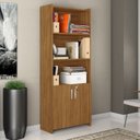 Ver imagem 2 de Armário, Estante, Livreiro, Multiuso com Chave 70cm 2 Portas Freijó
