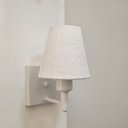 Ver imagem 4 de Arandela Quadrada Md-2034 Branco Cúpula em Tecido Cone Renda Branco - Bivolt