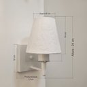 Ver imagem 2 de Arandela Quadrada Md-2034 Branco Cúpula em Tecido Cone Renda Branco - Bivolt