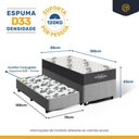 Ver imagem 3 de Cama Box com Colchão de Espuma D33 Ortobom Airtech 100 + Auxiliar de Espuma Unique Solteiro 88cm