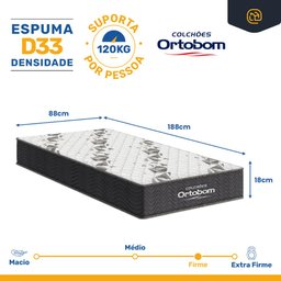 Cama Box com Colchão de Espuma D33 Ortobom Airtech 100 + Auxiliar de Espuma Unique Solteiro 88cm - 5