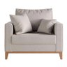 Poltrona Beny Pés e Base em Madeira Linho Cru Rr Decor - 1