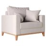 Poltrona Beny Pés e Base em Madeira Linho Cru Rr Decor - 2