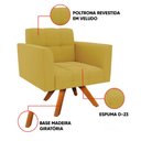 Ver imagem 3 de Poltrona Sala Decorativa Elisa Base Giratória Castanho Mm30 Veludo Mostarda D03 - D’Rossi