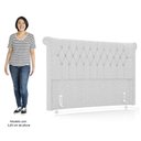Ver imagem 5 de Cabeceira Cama Box Casal Queen 160cm Dust P02 Linho Cinza Claro - Mpozenato