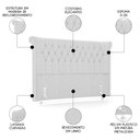 Ver imagem 3 de Cabeceira Cama Box Casal Queen 160cm Dust P02 Linho Cinza Claro - Mpozenato