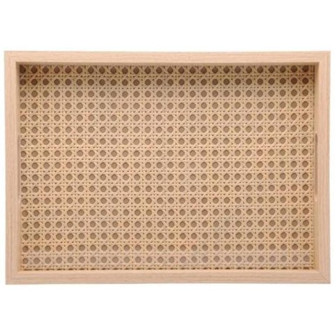 Bandeja Retangular de Mdf C/ Fundo Trelica 31,5cm X 4cm X 21,5cm