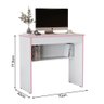 Mesa Escrivaninha Estudo Computador Notebook Vitória 2.0 Branco e Rosa - 4