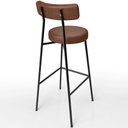 Ver mais imagens de Kit 05 Banquetas Altas Cozinha Bar Sala De Jantar Em Aço Milão L02 Couríssimo Marrom - Lyam Decor