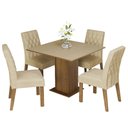 Ver imagem 2 de Conjunto Sala de Jantar Madesa Rejane Mesa Tampo de Madeira 4 Cadeiras - Rustic/crema/imperial