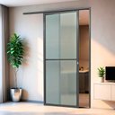 Ver imagem 2 de Porta de Correr Suspensa Vidrao Dir L.25 Cinza 210x80 Brimak