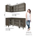 Ver imagem 3 de Conjunto Lavanderia Modulada 5 Peças com Tampo Aurora Espresso Móveis Bege/Duna/Cristal