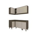 Ver imagem 2 de Conjunto Lavanderia Modulada 5 Peças com Tampo Aurora Espresso Móveis Bege/Duna/Cristal