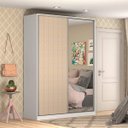 Ver imagem 1 de Guarda-Roupa Solteiro com Espelho 2 Portas 3 Gavetas